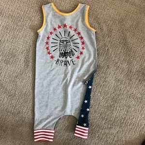 Rags to raches American flag romper